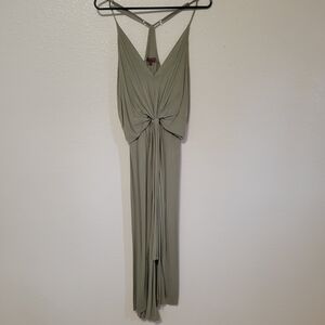 Red By BKE - Olive Green Knot-Front Maxi Dress